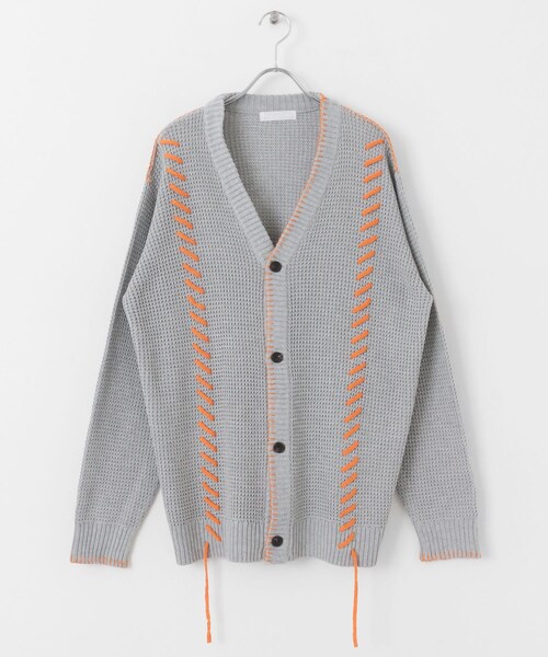 SENSE OF PLACE by URBAN RESEARCH（センスオブプレイスバイアーバンリサーチ）の「『ユニセックス』ブランケットステッチカーディガン（カーディガン/ボレロ・メンズ・L.GRAY/NAVY/PURPLE・M/L）」の18枚目の写真