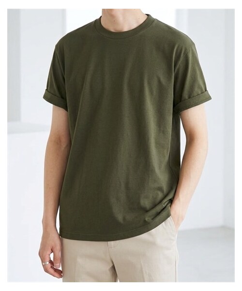 nissen（ニッセン）の「綿１００％無地クルーネック半袖Ｔシャツ（Tシャツ/カットソー・メンズ・ホワイト/デニム/チャコール/オートミール/ネイビー/ライトピンク/ライトパープル/シーブルー/ロイヤルブルー/フォレスト/アクア/ライトイエロー/オレンジ/レッド/バーガンディ/ブラック/ライトベージュ/サンドカーキ/キャメル/ダークブラウン/ダスティピンク/ダスティブルー/アーミーグリーン/セメント/サファリ/モスグレー/アシッドブルー・S/M/L/XL/XXL/XXXL/4XL/XXXXL/5XL）」の12枚目の写真