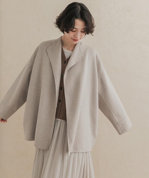 URBAN RESEARCH DOORS(アーバンリサーチドアーズ)の「ウールリバーミドルガウンコート(テーラードジャケット・レディース・杢BROWN/杢L.GREGE/CHECK・Free)」の18枚目の写真