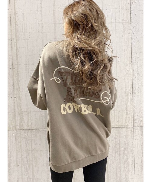 GYDA（ジェイダ）の「VAQUERO AMIGOSドルマンスウェットTOPS（スウェット・レディース・オフホワイト/ブラック/ピンク/ネイビー/カーキ/キャメル・F）」の8枚目の写真
