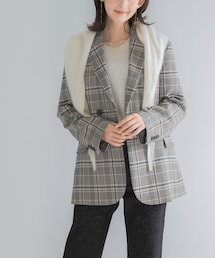 URBAN RESEARCH ROSSO WOMEN | チェックテーラードフォルムジャケット(その他アウター)