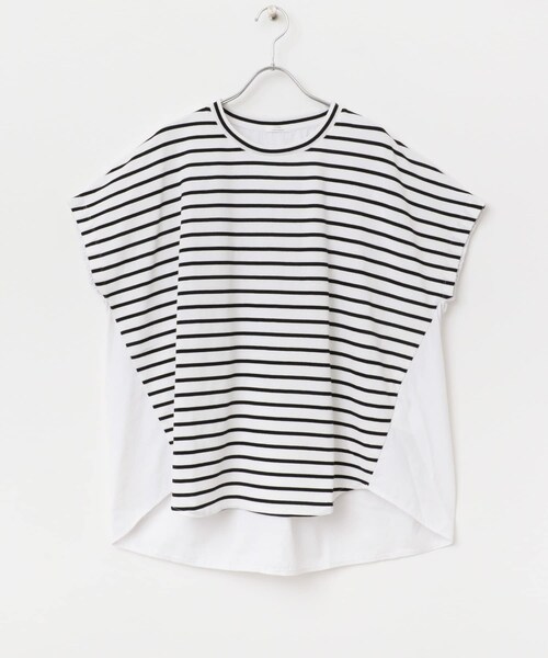 ITEMS URBANRESEARCH（アイテムズ アーバンリサーチ）の「ナイロンドッキングフレンチプルオーバー（Tシャツ/カットソー・レディース・NVY×OFF/OFF×BLK/MNT・FREE）」の11枚目の写真