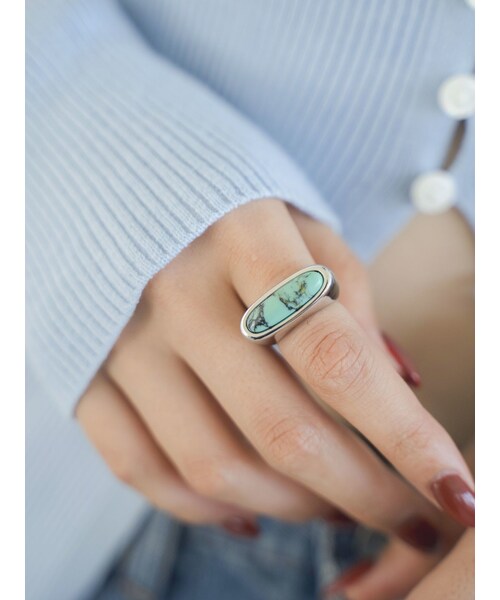 Ungrid（アングリッド）の「エリプスデザインストーンコンビリング（リング・レディース・ブラック/ブルー/ブラウン・F）」の9枚目の写真