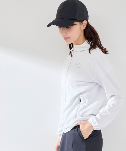 ROPE'（ロペ）の「【UV】【吸水速乾】エコカノコ配色使い長袖パーカー（パーカー・レディース・ブラック/ホワイト/ライトグリーン・L/M/S）」の19枚目の写真