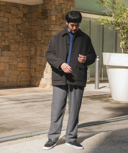 URBAN RESEARCH DOORS(アーバンリサーチドアーズ)の「ニットメルトン パデット ショートコート(テーラードジャケット・メンズ・BROWN/BLACK・M/L)」の9枚目の写真