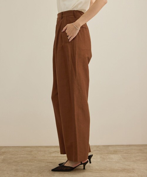 ROPE'（ロペ）の「【洗える】ビスコースリネン スラブスリータックパンツ/一部セットアップ可能（その他パンツ・レディース・ブラウン/ネイビー・36/38/40）」の22枚目の写真