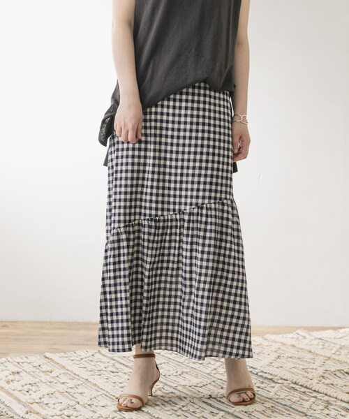 URBAN RESEARCH ROSSO（アーバンリサーチロッソ）の「F by ROSSO　ギンガムチェックマーメイドスカート（スカート・レディース・BEIGE/NAVY・36/38）」の18枚目の写真