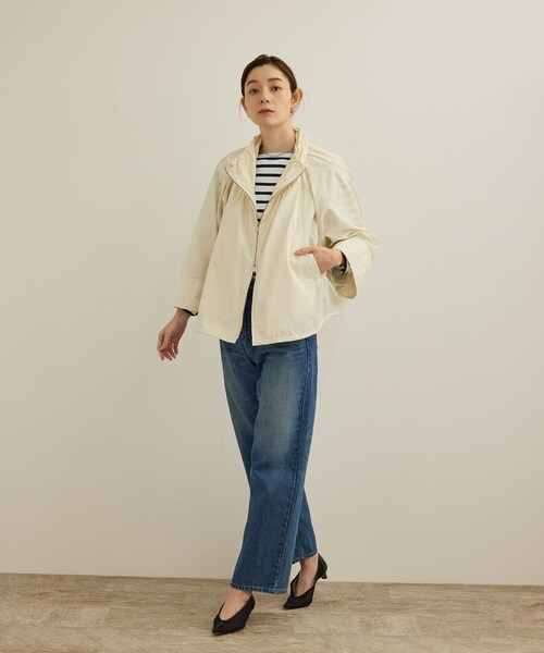 ROPE'（ロペ）の「シルク混タフタギャザーマウンテンパーカー/イージーケア（マウンテンパーカー・レディース・ブラック/オフホワイト・36/38）」の21枚目の写真