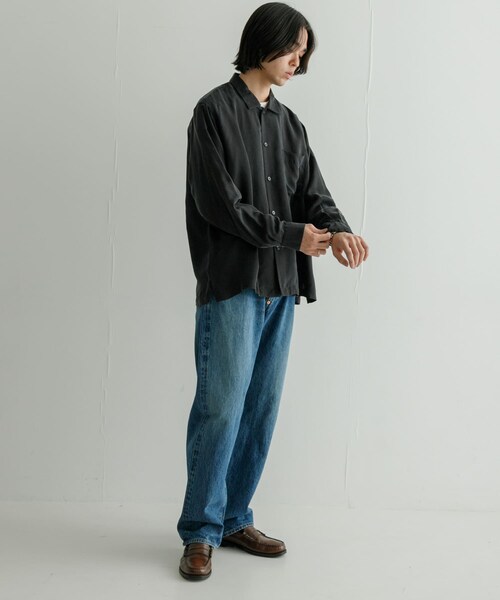 URBAN RESEARCH（アーバンリサーチ）の「CUPRO FIBRIL BOX SHIRTS（シャツ/ブラウス・メンズ・GREGE/NAVY・M/L）」の13枚目の写真