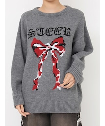 jouetie | リボンジャガードルーズニット(ニット/セーター)