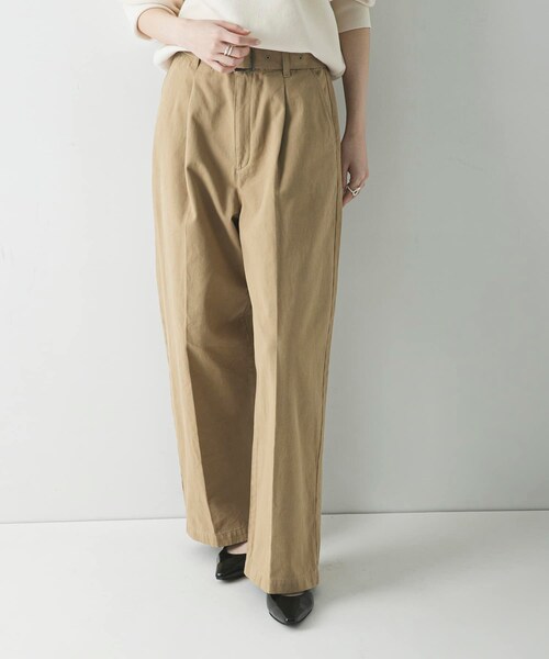 URBAN RESEARCH(アーバンリサーチ)の「『3サイズ展開』ベルト付きタックワイドチノパンツ(チノパンツ・レディース・L.BEIGE/BEIGE・36/38/40)」の11枚目の写真