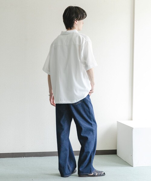 SENSE OF PLACE by URBAN RESEARCH(センスオブプレイスバイアーバンリサーチ)の「『接触冷感/速乾』スパンブロードプルオーバーシャツ(シャツ/ブラウス・メンズ・WHITE/BLUE/NAVY・M/L)」の18枚目の写真