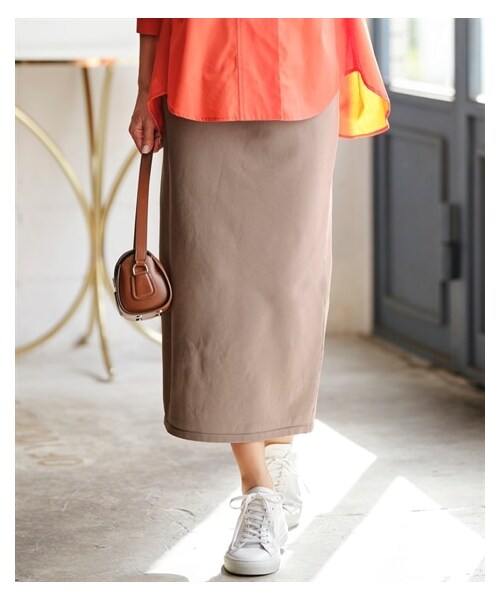 nissen（ニッセン）の「ニットタイトスカート【OtonaSMILE】（スカート・レディース・パープル/黒/モカベージュ/セージグリーン・M/L/LL/3L/4L/5L）」の17枚目の写真