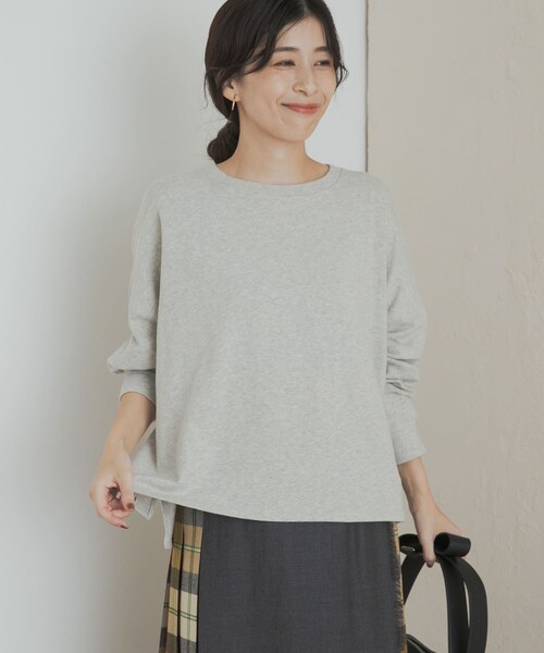 URBAN RESEARCH DOORS(アーバンリサーチドアーズ)の「ネルベア天竺ワイドプルオーバー(Tシャツ/カットソー・レディース・GRAY/PINK/BROWN・M)」の6枚目の写真