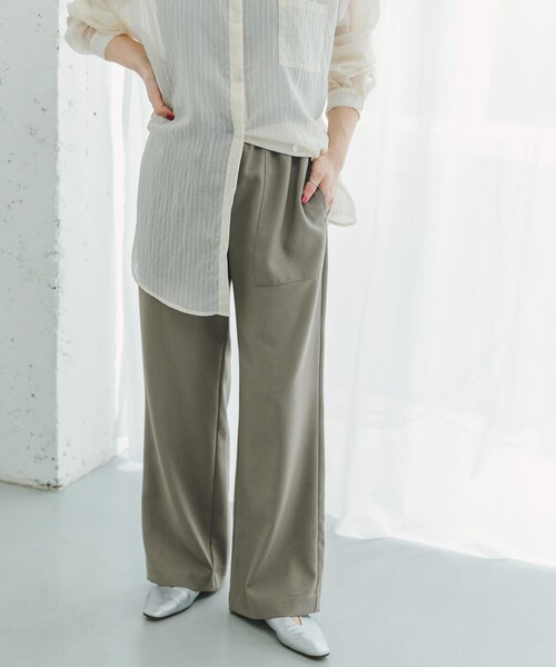 ITEMS URBANRESEARCH（アイテムズ アーバンリサーチ）の「リネンライクイージーワイドパンツ（その他パンツ・レディース・BRN/YEL/BLK/MOC・FREE）」の22枚目の写真