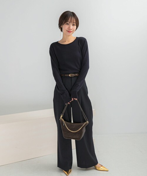 URBAN RESEARCH ROSSO（アーバンリサーチロッソ）の「コットンカシミヤクルーネックカットソー（Tシャツ/カットソー・レディース・OFF/PINK/NAVY・Free）」の11枚目の写真