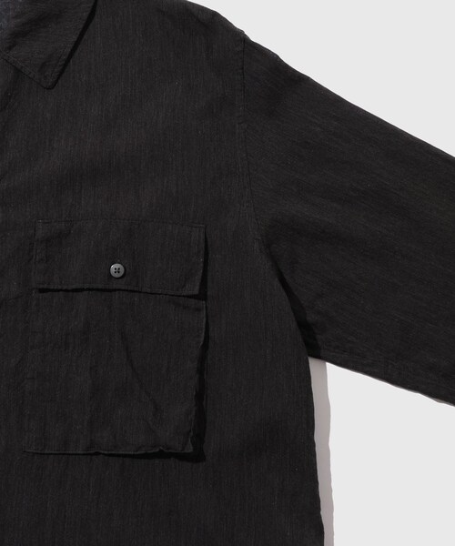 ADAM ET ROPE'(アダムエロペ)の「【blurhms/ブラームス】Silk-Co Voile Military Shirt(シャツ/ブラウス・メンズ・チャコール/ホワイト系・2/3/4)」の10枚目の写真