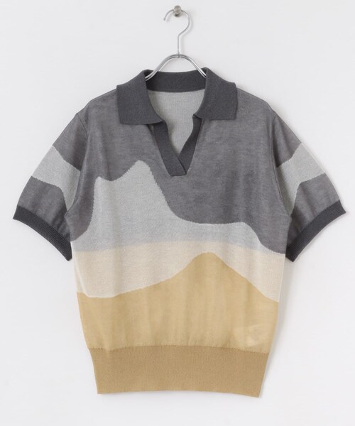 SENSE OF PLACE by URBAN RESEARCH（センスオブプレイスバイアーバンリサーチ）の「ニュアンスジャガードシアーセーター（Tシャツ/カットソー・レディース・GRAY/BLUE/YELLOW・one）」の15枚目の写真