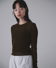 ADAM ET ROPE' | フロッキーチュールクルーネックプルオーバー(Tシャツ/カットソー)