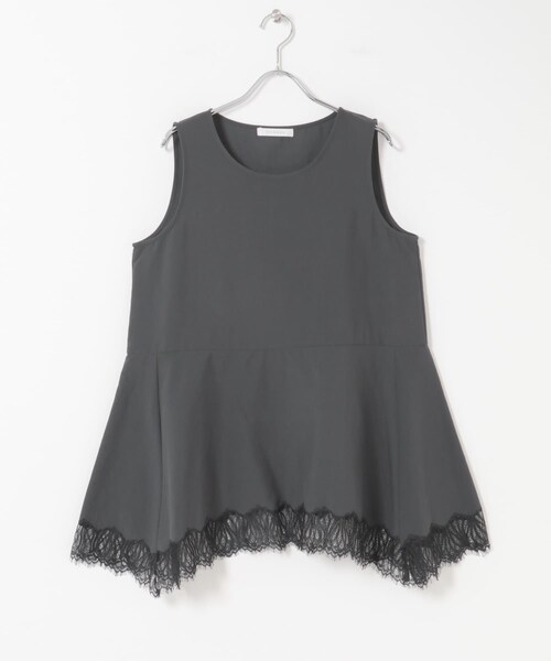 URBAN RESEARCH ROSSO（アーバンリサーチロッソ）の「CHIGNON　ヘムレースサテンタンクトップ（タンクトップ・レディース・OWHITE/BLACK・Free）」の11枚目の写真