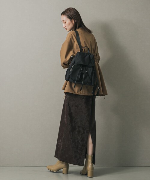 SENSE OF PLACE by URBAN RESEARCH（センスオブプレイスバイアーバンリサーチ）の「撥水マルチポケットナイロンリュック（バックパック/リュック・レディース・BLACK/BROWN・one）」の6枚目の写真