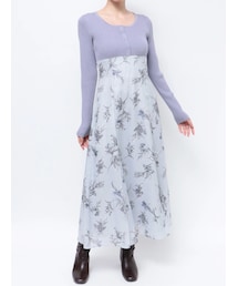 MERCURYDUO | カーディガンライクニットドッキングワンピース(ワンピース)