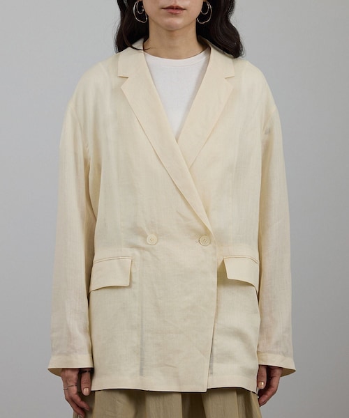 ADAM ET ROPE'（アダムエロペ）の「ラミーシアージャケット［UVケア・洗える・サイズ展開・今から秋まで］（テーラードジャケット・レディース・チャコール/オフホワイト/レンガ系・M/S）」の22枚目の写真