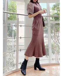 dazzlin | シフォンスリーブマーメイドニットワンピース(ワンピース)