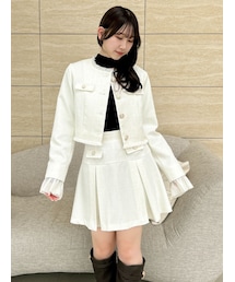 dazzlin | 2WAYシングルツイードジャケット(ノーカラージャケット)