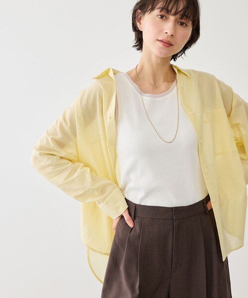 ROPE' PICNIC（ロペピクニック）の「シアードッキングリブタンクトップ（タンクトップ・レディース・ブラック/ホワイト/ブラウン・F）」の12枚目の写真