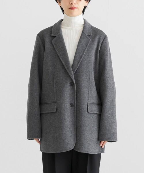 URBAN RESEARCH(アーバンリサーチ)の「リバージャケットコート(テーラードジャケット・レディース・CHARCOAL/BEIGE・FREE)」の12枚目の写真