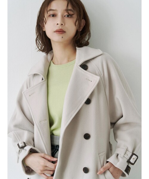 TONAL（トーナル）の「ウールトレンチコート（トレンチコート・レディース・ベビーピンク/ネイビー/モカ・S/M）」の12枚目の写真