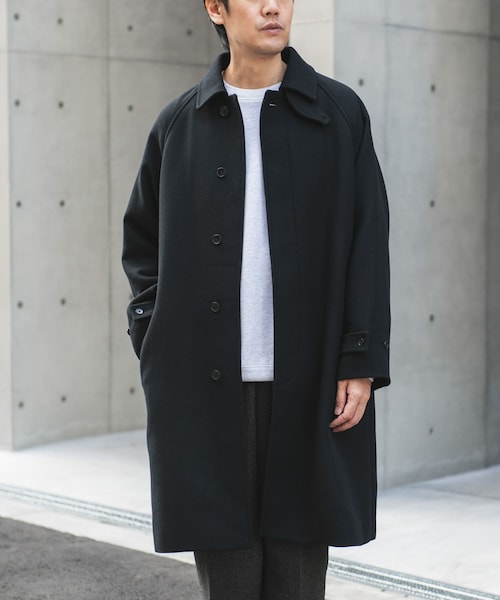 URBAN RESEARCH DOORS（アーバンリサーチドアーズ）の「ウールメルトンステンカラーコート（ステンカラーコート・メンズ・CHECK/CHARCOAL/BLACK・M/L）」の5枚目の写真