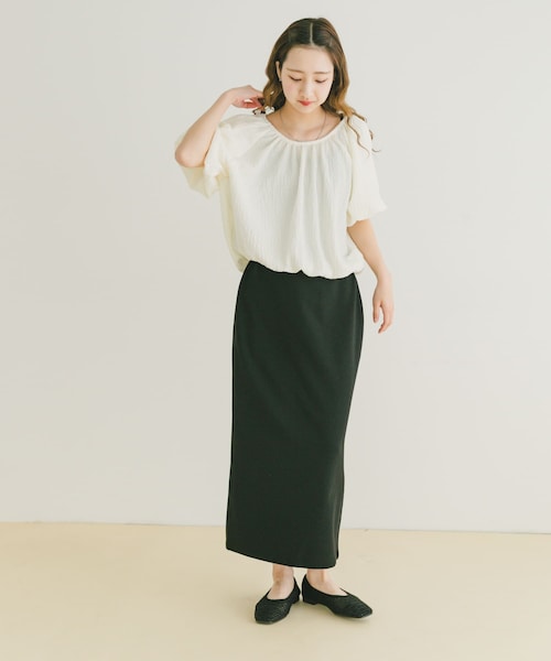 ITEMS URBANRESEARCH（アイテムズ アーバンリサーチ）の「バルーントップス×スカートセット（セットアップ・レディース・BLK/OFF・FREE）」の7枚目の写真