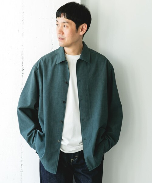 URBAN RESEARCH DOORS（アーバンリサーチドアーズ）の「『イージーケア/速乾/UVカット』クイックドライロングスリーブシャツカバーオール（カバーオール・メンズ・CHALK/YELLOW/BLUEGREEN/NAVY・M/L）」の2枚目の写真