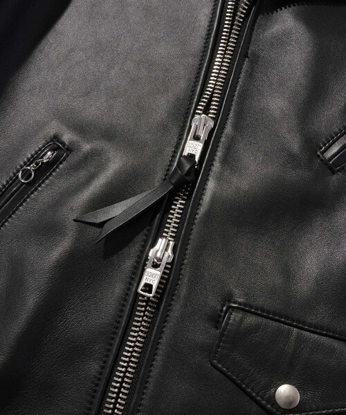 ADAM ET ROPE'(アダムエロペ)の「《別注》【Schott×MARKAWARE/ショット×マーカウェア】EX ONESTAR MW(ライダースジャケット・メンズ・ブラック・1/2/3)」の20枚目の写真