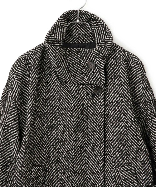 ADAM ET ROPE'(アダムエロペ)の「【WEB限定】・【定番】スタンドカラーウールミドルコート(その他アウター・レディース・ブラック系/ダークブラウン系・F)」の13枚目の写真