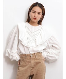 Ungrid | レースコンビコットンフリルブラウス(シャツ/ブラウス)