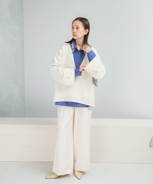 URBAN RESEARCH ROSSO（アーバンリサーチロッソ）の「ツイード深Vネックプルオーバー（シャツ/ブラウス・レディース・OFF/BLACK・Free）」の7枚目の写真