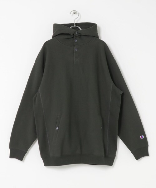 URBAN RESEARCH DOORS（アーバンリサーチドアーズ）の「『別注』Champion×DOORS　RW HALF SNAP PARKA（パーカー・メンズ・シルバーグレー/オフブラック/ブラック/ルビーレッド/ダークネイビー/ブルーグレー/ダークグリーン/クリームイエロー/オートミール/ワイン・M/L/XL）」の20枚目の写真