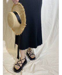 MERCURYDUO | プラットフォームレースアップサンダル(サンダル)