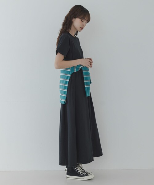 URBAN RESEARCH Sonny Label（アーバンリサーチサニーレーベル）の「『別注』CHAMPION×Sonny Label　ギャザーワンピース（ワンピース・レディース・ブラック/ネイビー/グリーン・Free）」の10枚目の写真