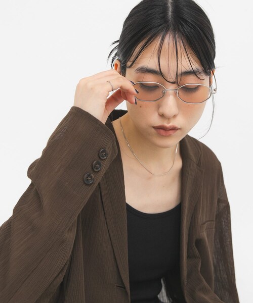 KBF（ケイビーエフ）の「メタルフレームサングラス（メガネ・レディース・BROWN/CLEAR・One）」の6枚目の写真