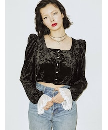jouetie | スクエアネックベロアブラウス(シャツ/ブラウス)