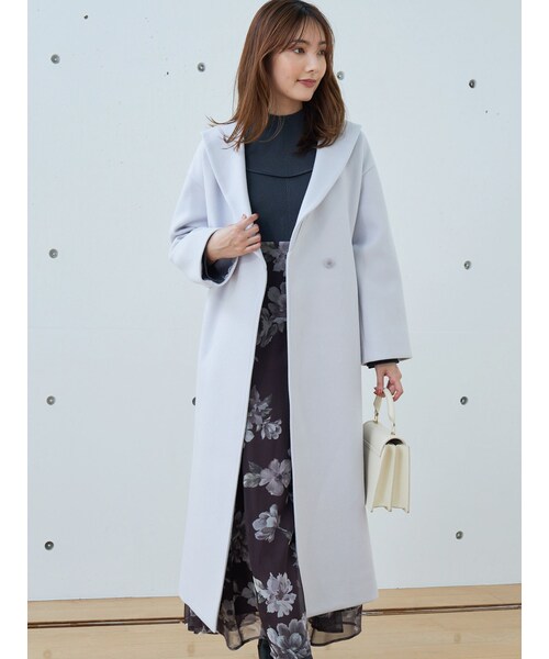 MERCURYDUO（マーキュリーデュオ）の「ショールカラーロングコート（チェスターコート・レディース・アイボリー/ミントグリーン/ラベンダー/ベージュ・S/M）」の15枚目の写真