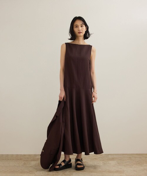 ROPE'（ロペ）の「レーヨンリネン ライトジャケット【セットアップパンツ・ワンピース対応】（テーラードジャケット・レディース・ブラウン/ネイビー・36/38）」の14枚目の写真