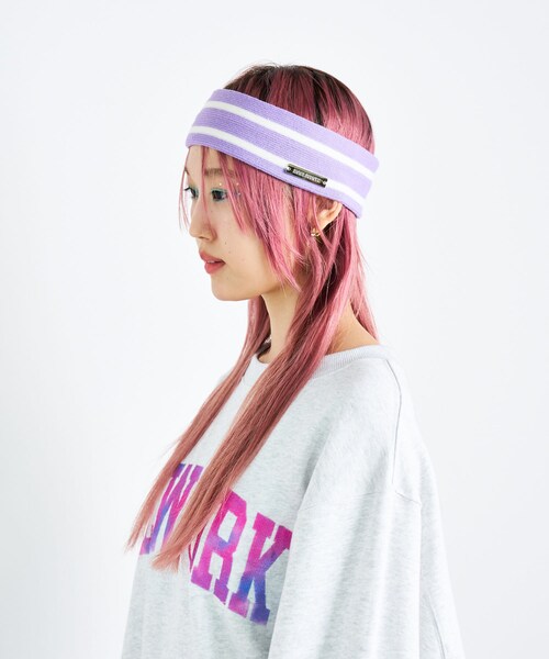 SENSE OF PLACE by URBAN RESEARCH（センスオブプレイスバイアーバンリサーチ）の「ANNA SUI NYC　ボーダーニットヘッドバンド（ヘアバンド・レディース・RED/PURPLE/YELLOW・one）」の2枚目の写真