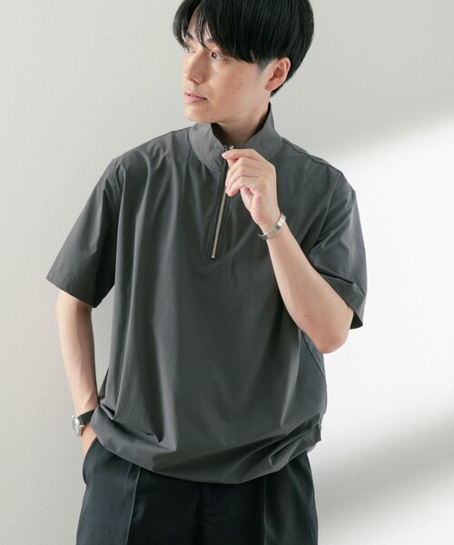 ITEMS URBANRESEARCH（アイテムズ アーバンリサーチ）の「シルキーナイロンハーフZIP多機能トップス（Tシャツ/カットソー・メンズ・CHA/BLK/NVY・M/L）」の19枚目の写真