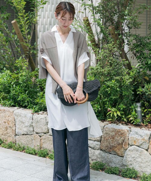 ITEMS URBANRESEARCH（アイテムズ アーバンリサーチ）の「スキッパーフレンチチュニック（チュニック・レディース・NVY/KHK/WHT/MNT・FREE）」の6枚目の写真