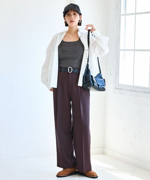 VIS(ビス)の「裾ティアードオーバーシャツ/UVケア・イージーケア(シャツ/ブラウス・レディース・ホワイト/ダークブラウン/ライトグリーン/サックス・F)」の17枚目の写真